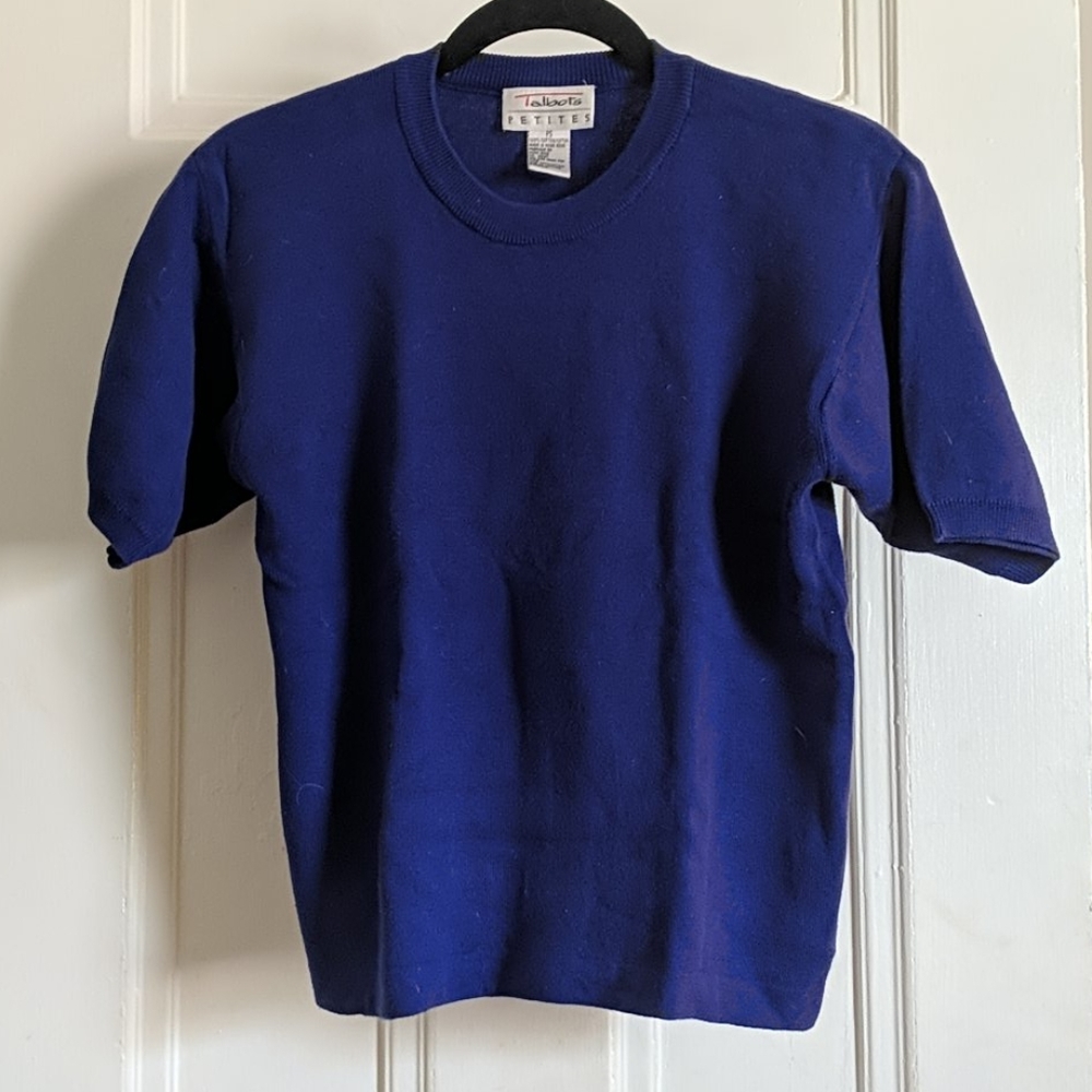 Talbot's cobalt blue thick cotton sweater tee